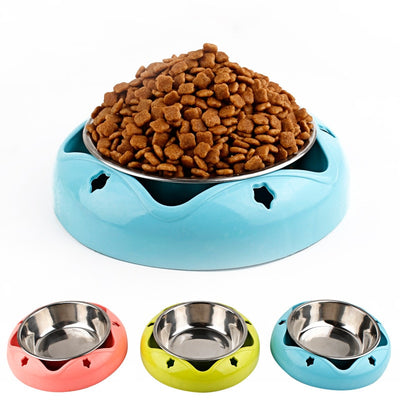 Durable Pet Dog Bowl Stainless Steel Non-slip Drinking Feeding Dual-use Food Feeder For Small Medium Dogs Cats Pet Accessories