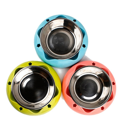 Durable Pet Dog Bowl Stainless Steel Non-slip Drinking Feeding Dual-use Food Feeder For Small Medium Dogs Cats Pet Accessories