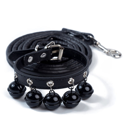 New Cute Solid Color Bell Collar Cat Accessories Teddy Pet Bell Collar Traction Rope