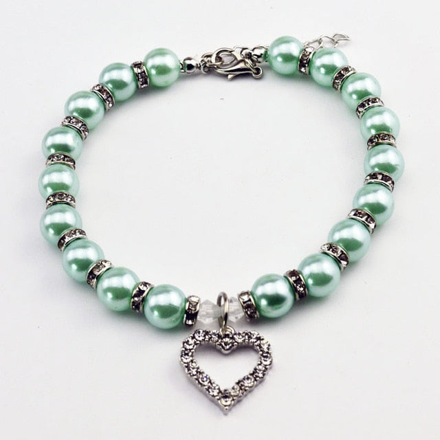 PET Fashion Pet Coller Puppy Dog Cat Pearl Necklace Pet Accessories Love Diamond Pets Dogs Cats Collar & Ldads Jewelry